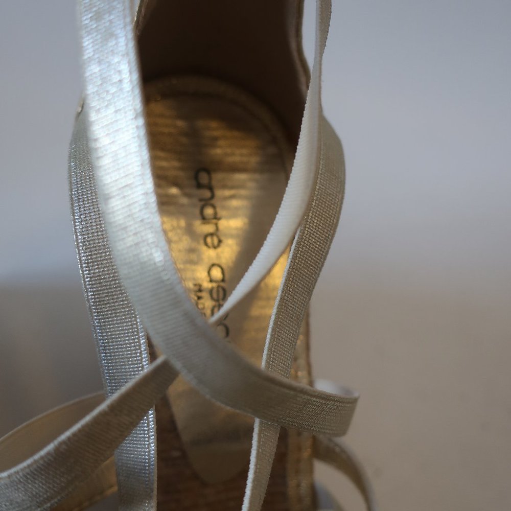 ANDRE ASSOUS STRAP ESPADRILLE WEDGE HEEL SANDAL 9* - Picture 6 of 10